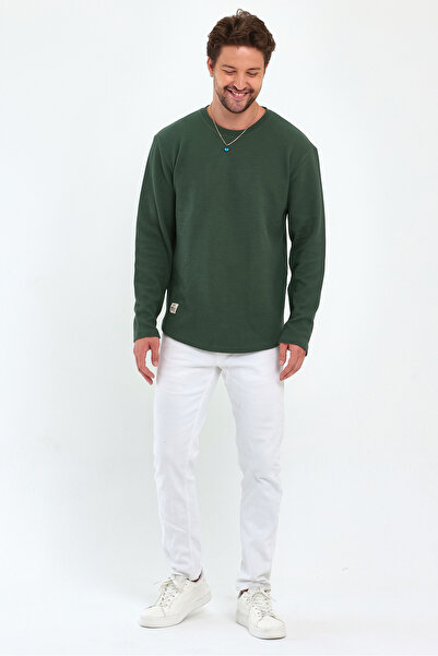 Genel Markalar Uzun Kollu Sweat Rahat Kesim Oval Etek Detaylı