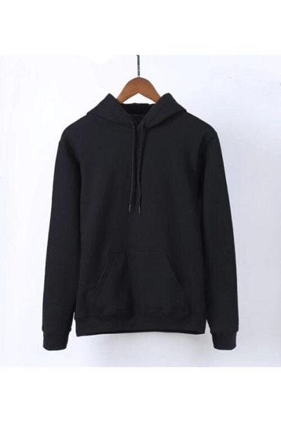 KAFF Φούτερ Unisex Μαύρη κουκούλα Kangaroo Pocket