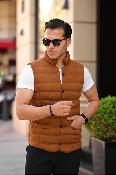 gm giyimarket MEN'S SLEEVELESS SUEDE VEST