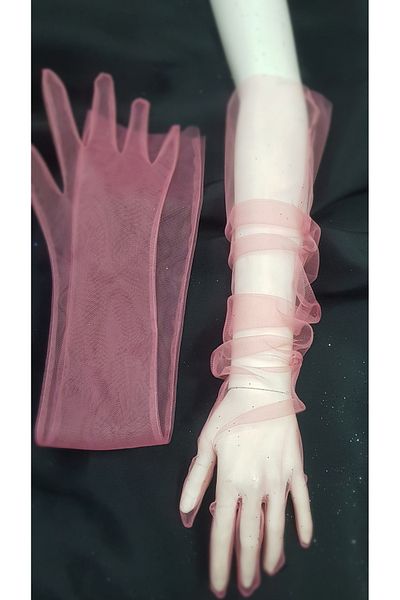 es moda shop Bella evening dress bridal gloves long dried rose