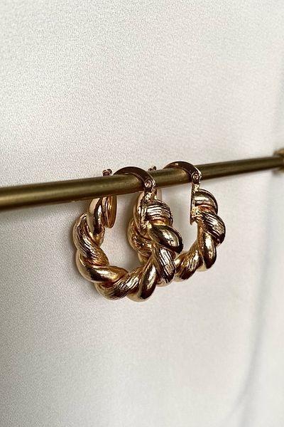 gaila design Hoop Earrings - Steel Twist Design