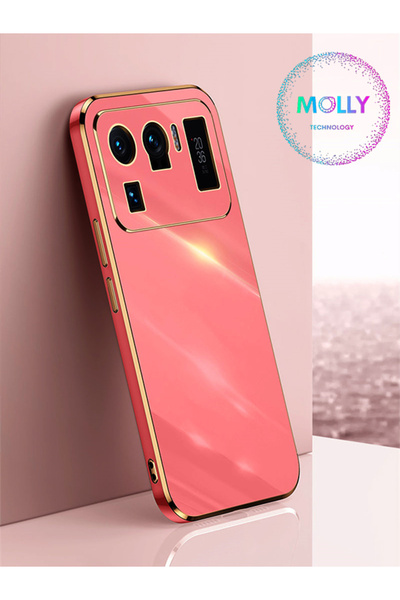Molly Technology جراب سيليكون فاخر لهاتف Xiaomi Mi 11 Ultra مع حواف حمراء الز...