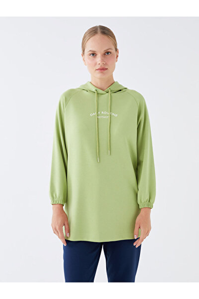 LC Waikiki Crew Neck Printed Long Sleeve Oversize Women's Tunic