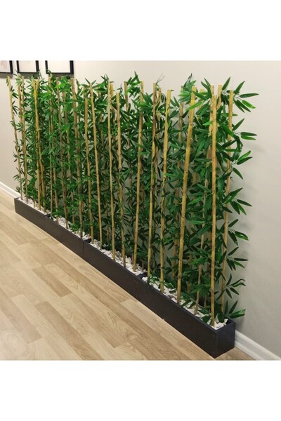 YEŞİLADA Yapay Bambu Ağacı Seti 1.50 Mt Boy Bamboo Çubuk Çiçek 4 Adet 75 Cm A...