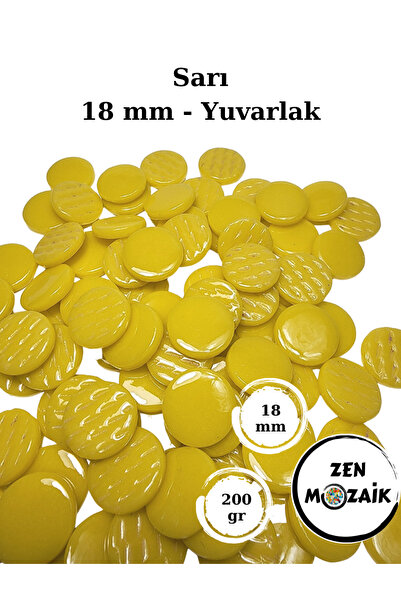 Zen Mozaik Sanatsal Mozaik Çalışmalarınız için 18 mm Çaplı Yuvarlak Cam Mozai...