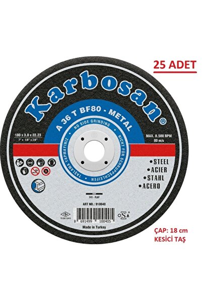 KARBOSAN Metal Kesme Taşı 180x3.0 - 25 Adet