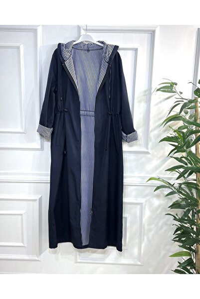 Aşkı Endam Ачелія, смугастий тренч повної довжини - синій