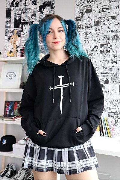 Gofeel HAÇ İŞARETİ SWEAT Sweathsirt 3 iplik Hoodie GOFEEL