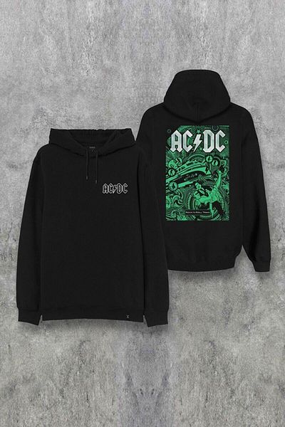 ZEMLİYA Ac Dc Rock N Roll Train Album Printed Hooded Design Hoodie