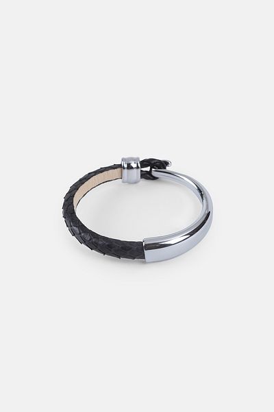 MRHERO MH017 Unisex Black Swan Model Genuine Python Leather Handmade Bracelet