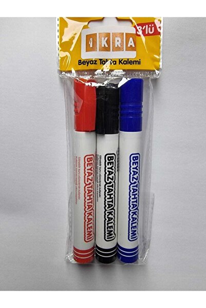 İkra Beyaz Tahta Kalemi 3'lü Set (mavi-siyah-kırmızı)