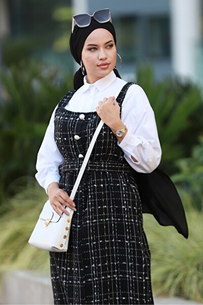 Bestenur Bear Strap Buttoned Gilet 582 - Black