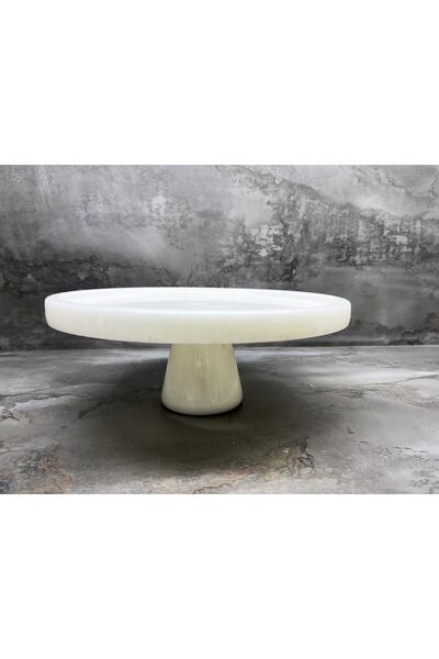 Modestmar Natural White Marble Cake Stand - Cake Presentation - Marble Leg