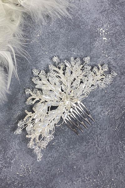 Hobigram Accesoriu de păr de mireasă cu pieptene lateral brodat cu cristal transparent pentru cele mai frumoase mirese – coroană, cu piatră de cristal
