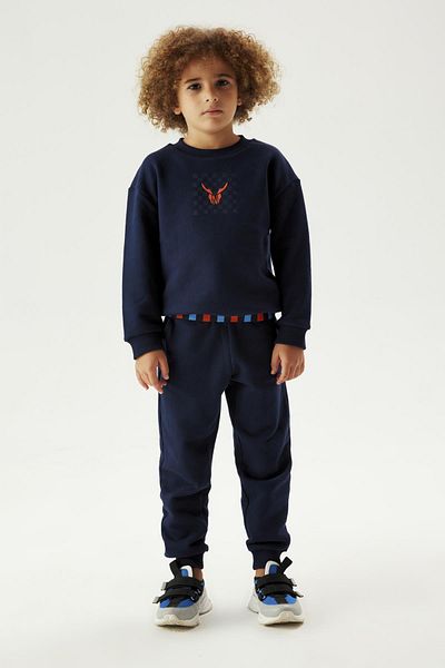 Nebbati Boy's Navy Blue Sweatshirt 23FW0NB3419