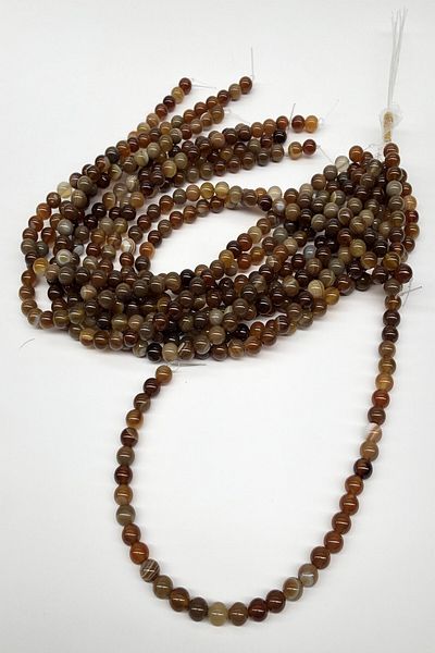 Hobigram Beads Assortment Brown Agate Natural Stone Beads 8 mm – Beads, Stylish Design, Women's Accessory – Bon