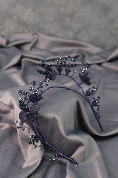 Hobigram Cea mai frumoasa mireasa albastru-minel cu design special coroana de mireasa cu flori – coroana, cu piatra de cristal – coroana –