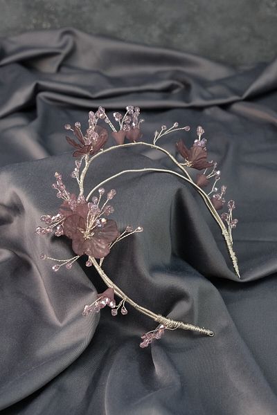 Hobigram Lilac Minel Design Special Floral Bridal Henna Crown pentru cele mai frumoase mirese – Coroană, cu pietre de cristal, model elegant