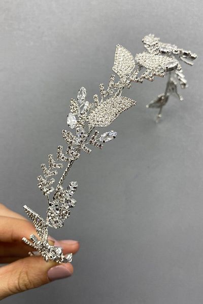 Hobigram Cea mai frumoasa mireasa Leaf Branch Model Abelia Bridal Tiara – Coroana, Crystal Stone, Model elegant, Tiara de mireasa
