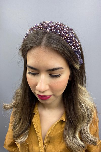 Hobigram Plum Asian Crystal Bridal Hair Accessory for the Most Beautiful Brides – Crown, Crystal Stone, Stylish Model – Crown
