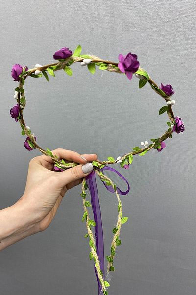 Hobigram Light Purple Paper Rose Petal Bridesmaid Crown and Gift Children's Crown for the Most Beautiful Brides – Crown – Crown