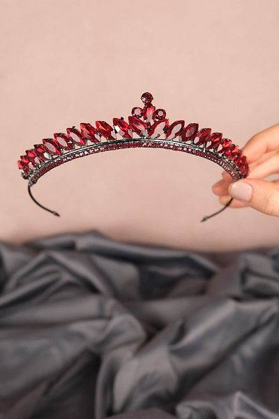Hobigram Coroana de mireasa Henna cu piatra Mekik pentru cei mai frumoși mireși – Coroană, piatră de cristal, model elegant, coroană de mireasă – T
