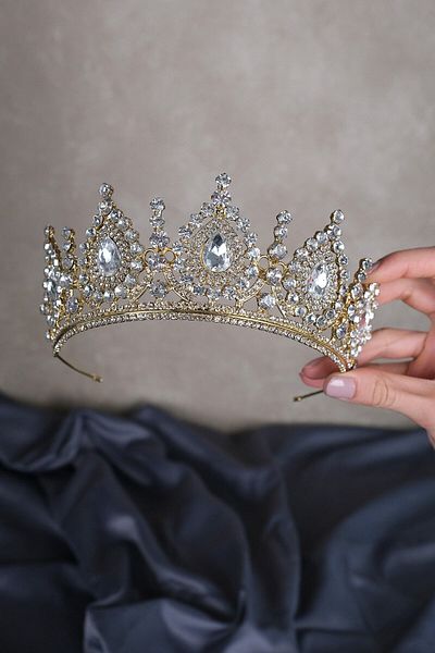 Hobigram Ahu Drop Crystal Stone Bridal Henna Crown for the Most Beautiful Brides – Crown, Crystal Stone, Stylish Model – Crown –