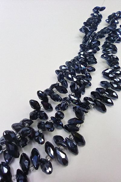 Hobigram Συλλογή χάντρες Μαύρο Navy Blue Sequence Drop Crystal – Χάντρες, Κομψό Σχέδιο, Γυναικείο Αξεσουάρ – Μπον