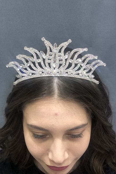 Hobigram Coroana de mireasa din piatra ondulata de culoare aurie pentru cei mai frumoși mirese – coroana, piatra de cristal, model elegant, coroana de mireasa