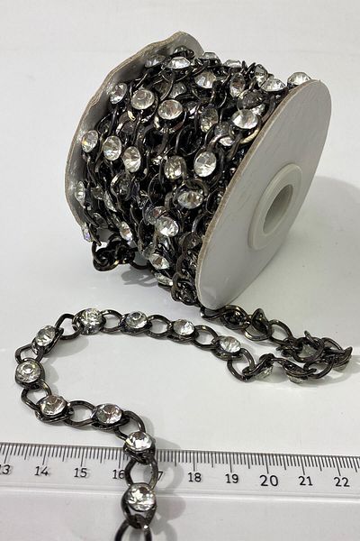 Hobigram Decorative Strip Flat Chain Stone Metal Strip Black Color – Decorative Strip, Stylish Design – Dekora