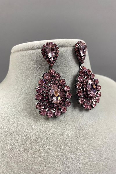 Hobigram Cercei de seară cu pietre prețioase pentru cele mai frumoase mirese – coroană, piatră de cristal, model elegant, tiara de mireasă, accesoriu de păr