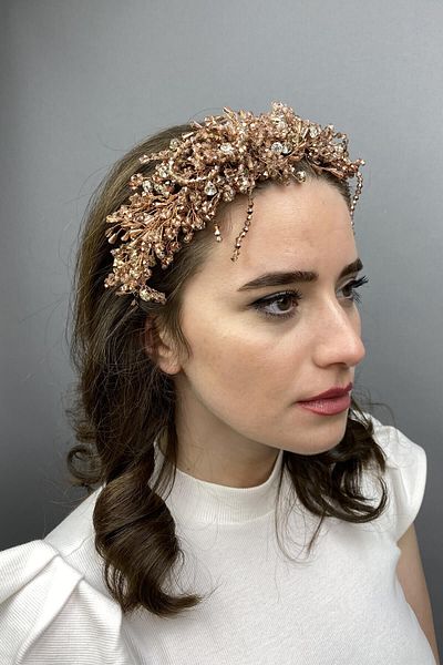 Hobigram Rose Zosma Crystal Stone Henna și coroană de mireasă pentru cele mai frumoase mirese – Coroană, Crystal Stone, Model elegant – Ta