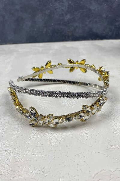 Hobigram Accesoriu pentru păr Tiara de mireasă cu două rânduri încrucișate pentru cele mai frumoase mirese – Coroană, piatră de cristal, mod elegant
