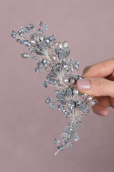 Hobigram Legá pentru cele mai frumoase mirese Accesoriu de mireasă Lega Pearl cu mărgele laterale – Coroană, piatră de cristal, mod elegant