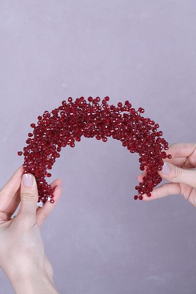 Hobigram Pollux Crystal Beaded Bridal Tiara Hair Accessory for the Most Beautiful Brides – Crown, Crystal Stone, Stylish Model