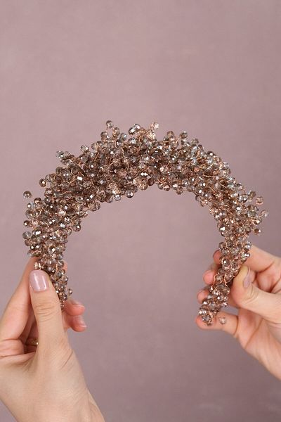 Hobigram Accesoriu pentru păr Coroana de mireasă cu mărgele de cristal Pollux pentru cele mai frumoase mirese – Coroană, cu pietre de cristal, model elegant