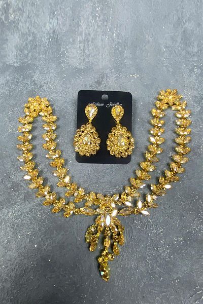 Hobigram Cele mai frumoase mirese, culoarea miere, accesorii pentru păr Henna și set de cercei cu coroană – coroană – coroană
