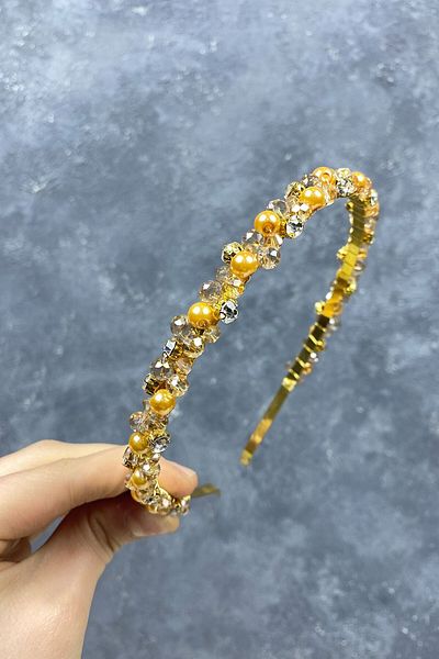 Hobigram Hair Accessory Bridal Tiara with Pearl Beads and Crystals for the Most Beautiful Brides – Crown, Crystal Stone, Stylish Mode