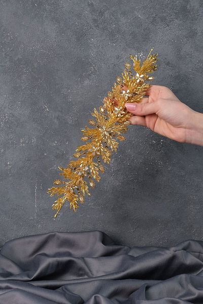 Hobigram Bandă de păr cu mărgele de cristal Arden de culoare miere și coroană de mireasă Henna pentru cele mai frumoase mirese – Tiara – Tiara