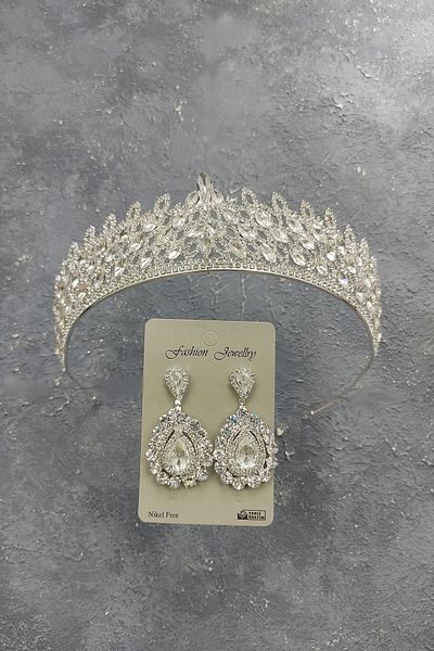 Hobigram Mia Model Tiara de mireasa si cercei cu pietre pentru cele mai frumoase mirese – Coroana, Crystal Stone, Model elegant – Coroana –