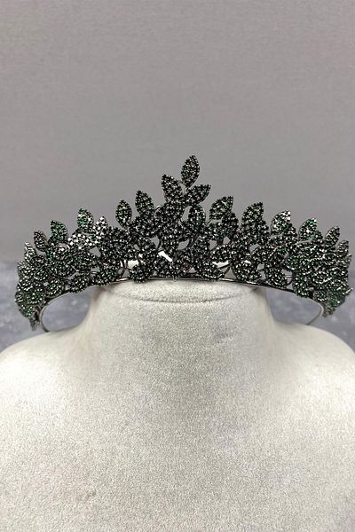 Hobigram Sara Sık Stone Leaf Pattern Bridal Henna Crown pentru cele mai frumoase mirese – Coroană, Crystal Stone, Model elegant –