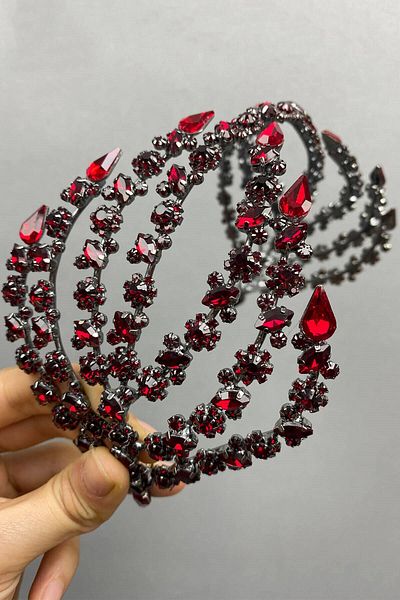 Hobigram Accesoriu de păr Helen cu două fețe, coroană de mireasă pentru cele mai frumoase mirese – coroană, piatră de cristal, mod elegant