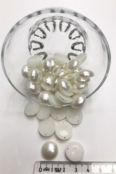 Hobigram Beads Assortment Half Pearl Beads Cream Perforated – Beads, Stylish Design, Women's Accessory – Beads – B