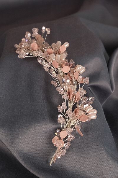 Hobigram Legá pentru cele mai frumoase mirese Accesoriu de mireasă Lega Pearl cu mărgele laterale – Coroană, piatră de cristal, mod elegant