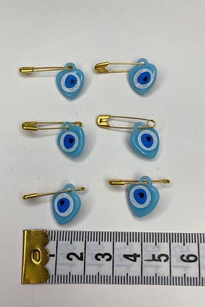 Hobigram Beads Assortment Light Blue Needlework Evil Eye Beads 25 Pieces – Beads, Stylish Design, Women's Accessory – Bo