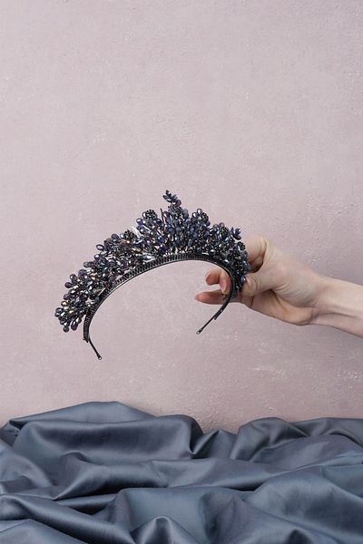 Hobigram Purple Autumn Bridal Henna Crown pentru cele mai frumoase mirese – Coroană, cu pietre de cristal, model elegant, coroană de mireasă – Coroană –