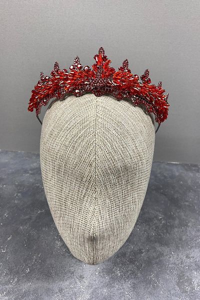 Hobigram Coroana de mireasa Henna cu margele cu cristale Red Lena pentru cele mai frumoase mirese – Coroana, cu pietre de cristal, model elegant