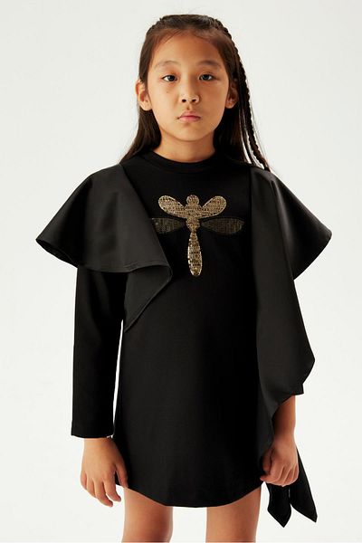 Tyess Schwarzes Mädchenkleid 23FW0TJ4913