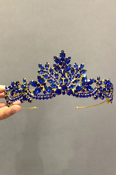 Hobigram Saks Color Henna Tiara de mireasa pentru cele mai frumoase mirese – Coroana, Piatra de cristal, Model elegant, Tiara de mireasa – Coroana – Tiara