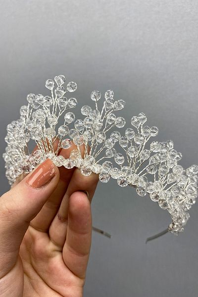 Hobigram Cristal transparent cu margele Aren Mireasa si coroana Henna pentru cele mai frumoase mirese – Coroana, cu pietre de cristal, model elegant